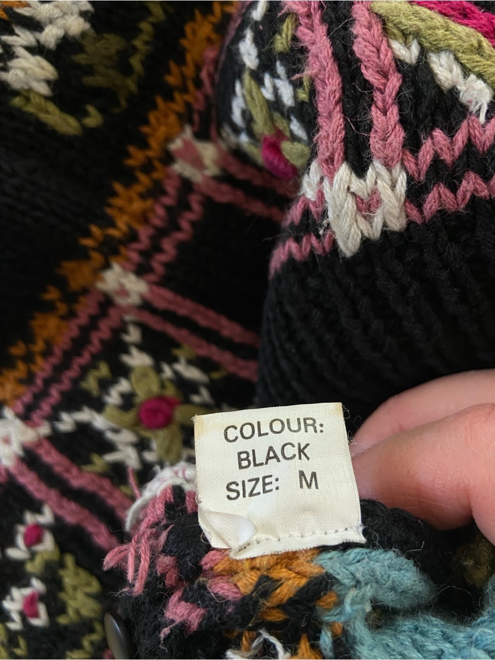 Signature by Northern Isles Knitted by Hand Colourful Sweater Women’s Size M - Picture 10 of 10